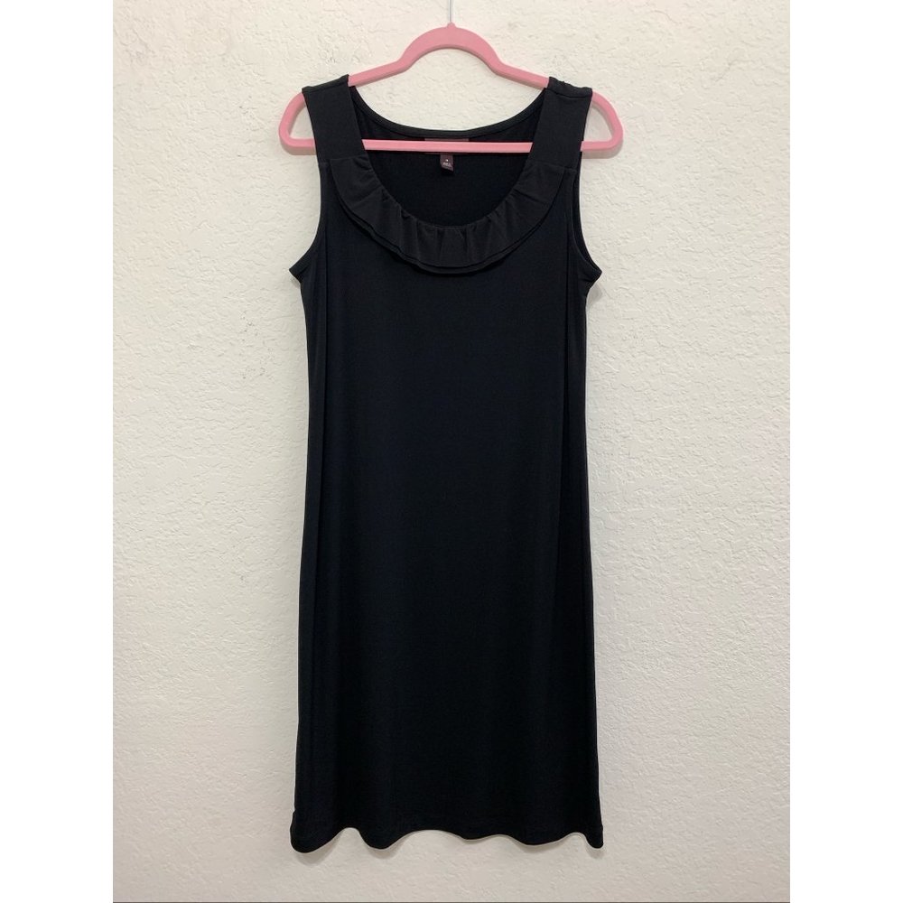 Dana Buchman Womens M Simple Black Sleeveless Dress Knee Length Stretch